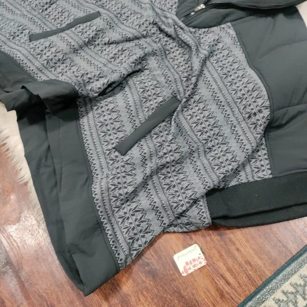 NWT Free People Womens L Movement Heritage Oversized Pullover Poncho Black/Grey - Picture 4 of 10